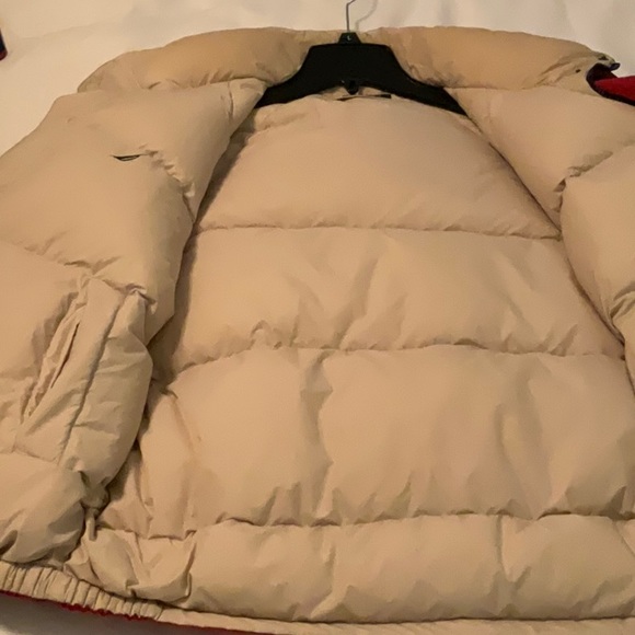 Nautica Men’s Down Puffer Coat, Red with Blue, Size L - Picture 6 of 9